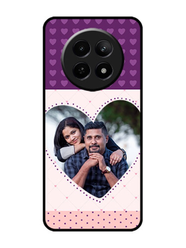 Custom Realme C65 5G Custom Glass Phone Case - Violet Love Dots Design