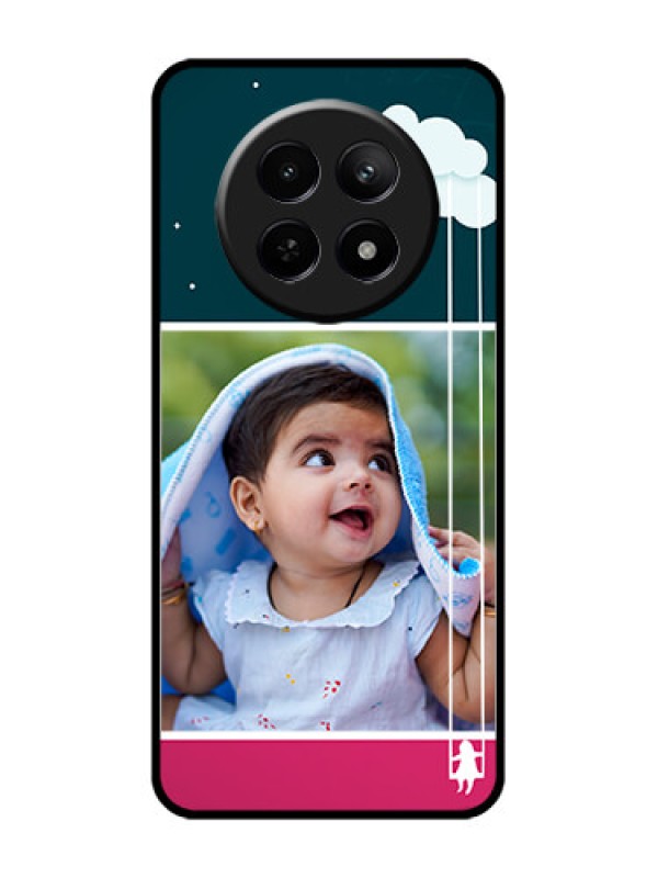 Custom Realme C65 5G Custom Glass Phone Case - Cute Girl With Cloud Design