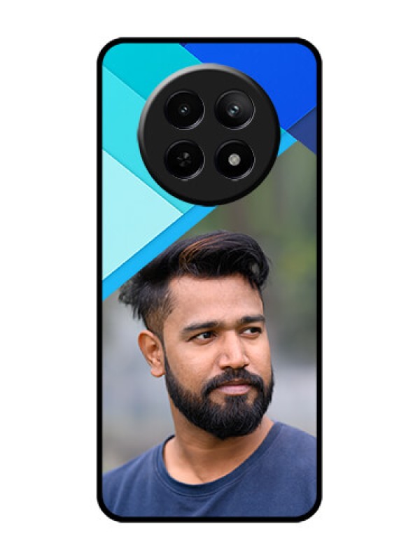 Custom Realme C65 5G Custom Glass Phone Case - Blue Pattern Design