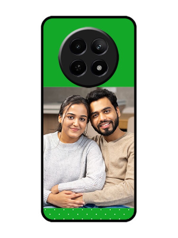 Custom Realme C65 5G Custom Glass Phone Case - Green Pattern Design
