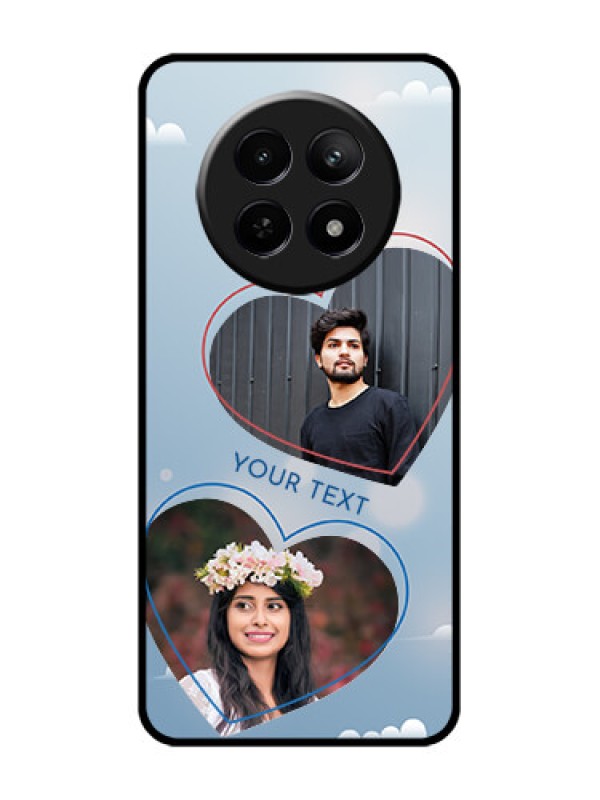 Custom Realme C65 5G Custom Glass Phone Case - Blue Color Couple Design