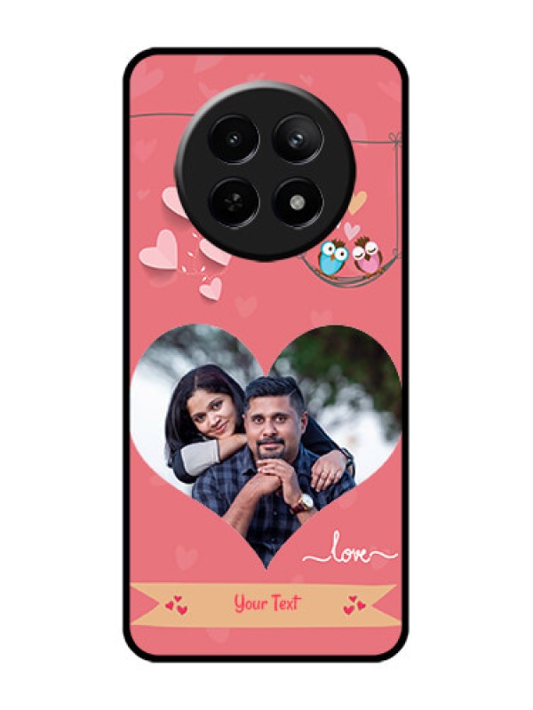 Custom Realme C65 5G Custom Glass Phone Case - Peach Color Love Design
