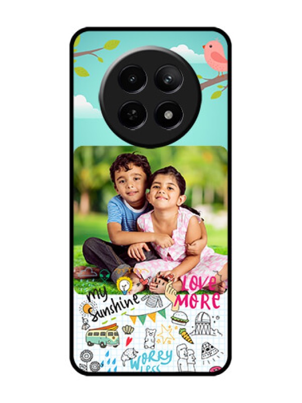 Custom Realme C65 5G Custom Glass Phone Case - Doodle Love Design