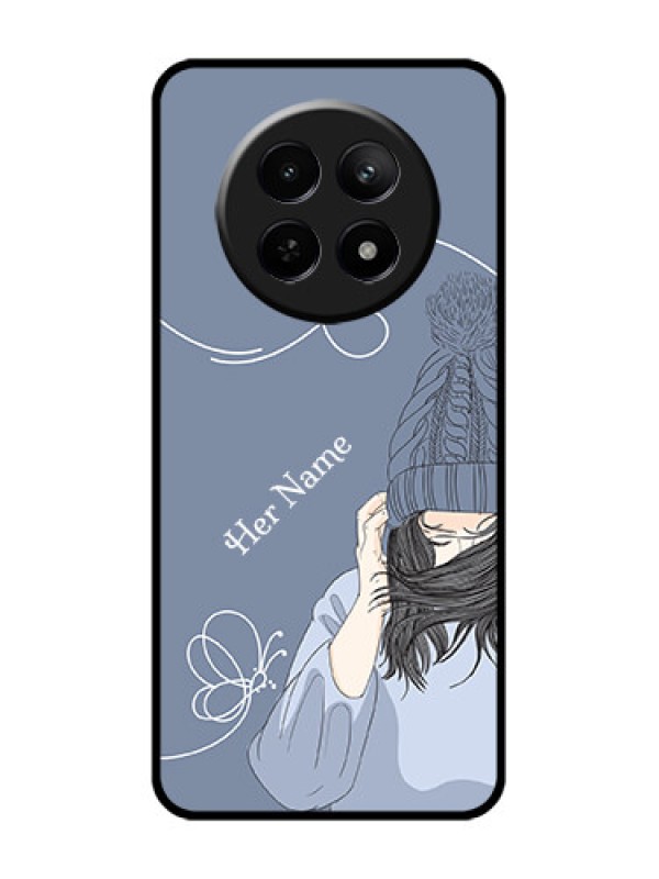 Custom Realme C65 5G Custom Glass Phone Case - Girl In Winter Outfit Design
