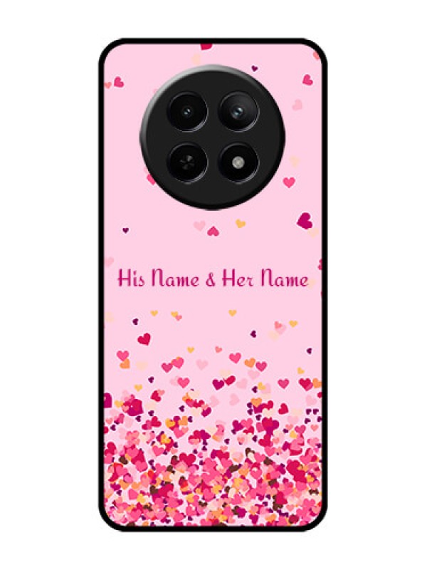 Custom Realme C65 5G Custom Glass Phone Case - Floating Hearts Design