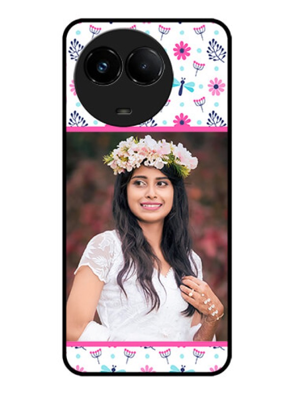 Custom Realme C67 5G Custom Glass Phone Case - Colorful Flower Design