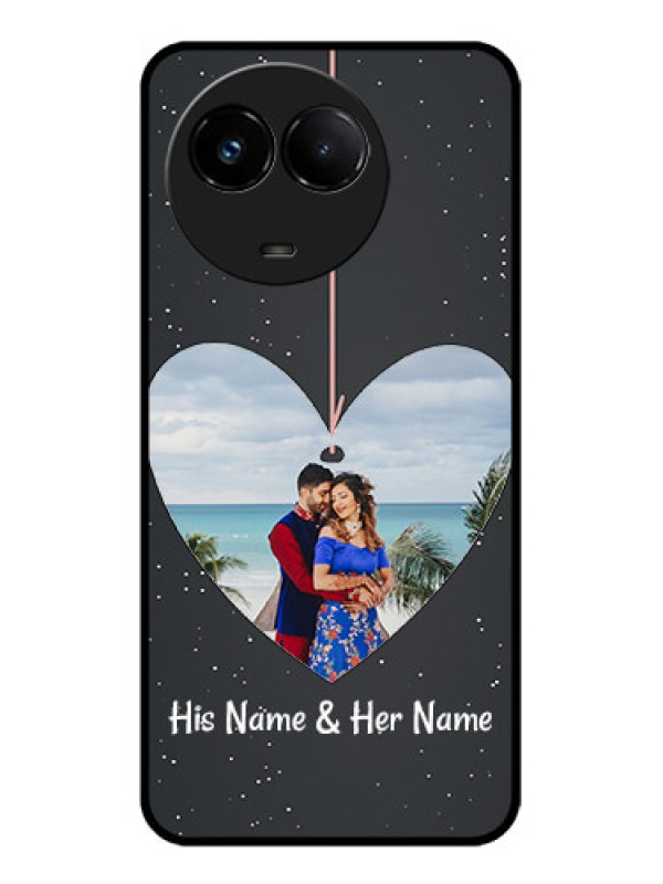 Custom Realme C67 5G Custom Glass Phone Case - Hanging Heart Design