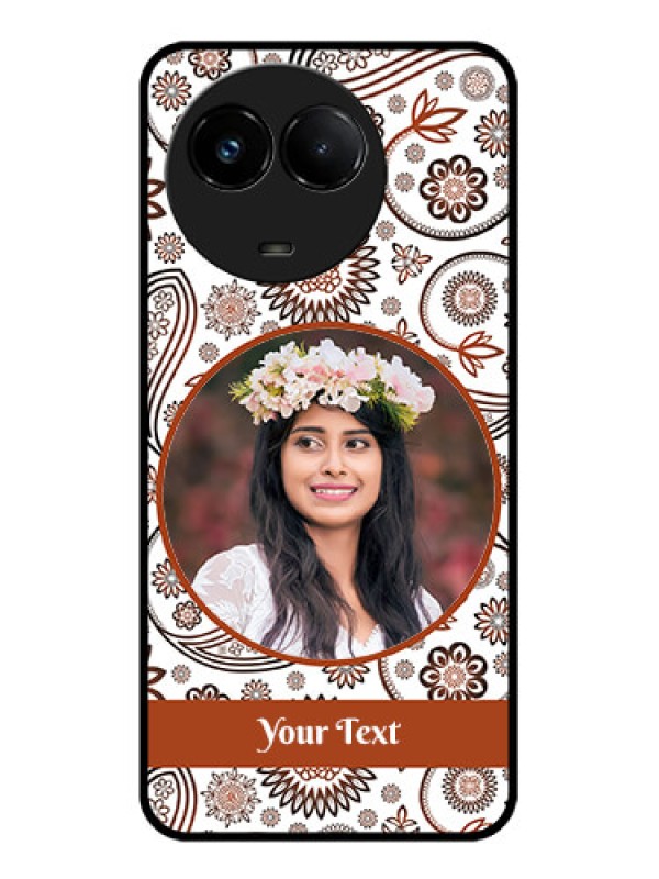 Custom Realme C67 5G Custom Glass Phone Case - Abstract Flower Design