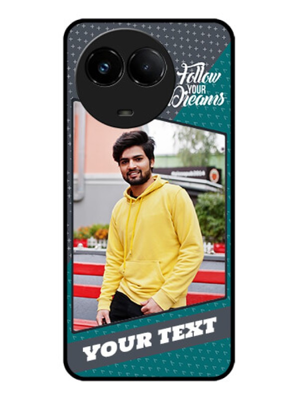 Custom Realme C67 5G Custom Glass Phone Case - Background Pattern Design With Quote