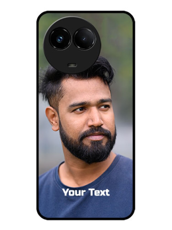Custom Realme C67 5G Custom Glass Phone Case - Photo With Text Design