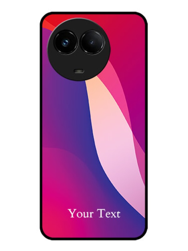 Custom Realme C67 5G Custom Glass Phone Case - Digital Abstract Overlap Design
