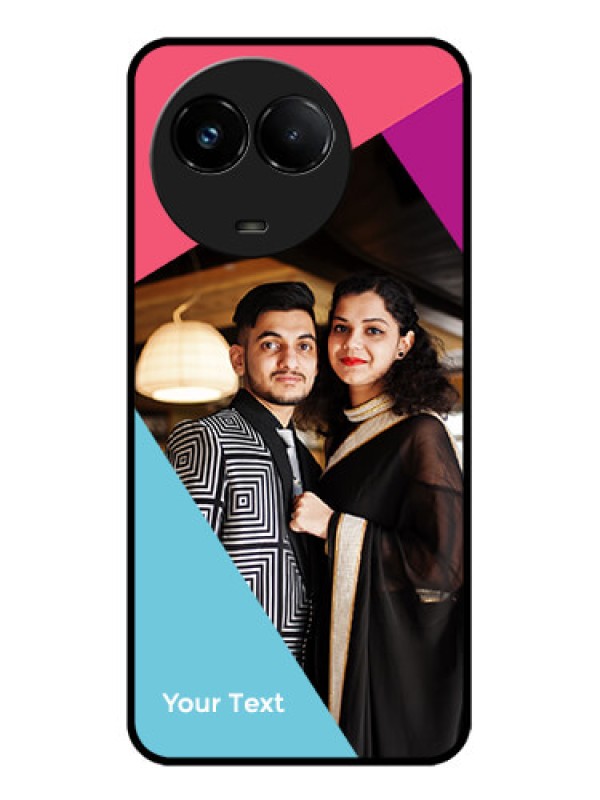 Custom Realme C67 5G Custom Glass Phone Case - Stacked Triple Colour Design
