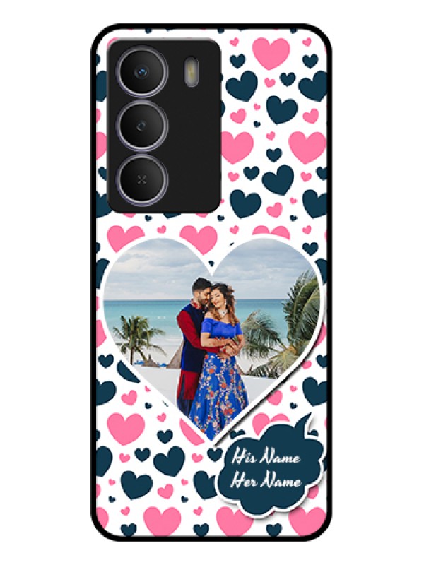 Custom Realme C71 5G Custom Glass Phone Case - Pink & Blue Heart Design
