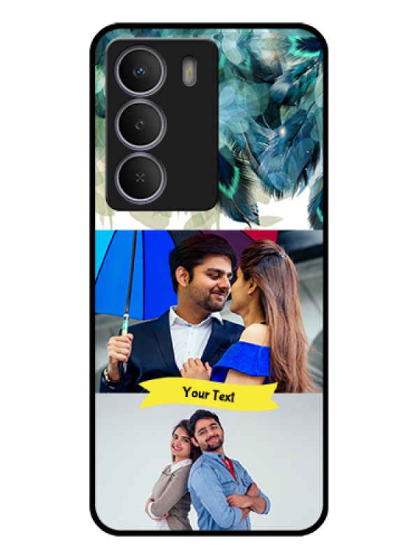 Custom Realme C73 5G Custom Glass Phone Case - Image With Boho Peacock Feather Design