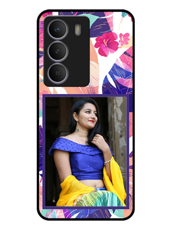 Custom Realme C73 5G Custom Glass Phone Case - Abstract Floral Design
