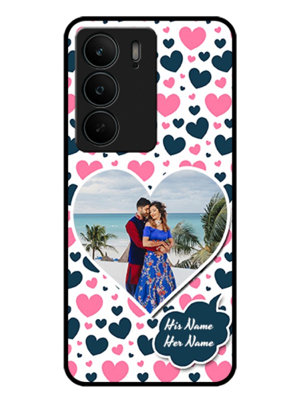 Custom Realme C75 5G Custom Glass Phone Case - Pink & Blue Heart Design