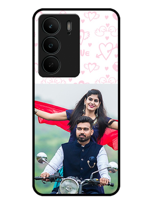 Custom Realme C75 5G Custom Glass Phone Case - Pink Flying Heart Design