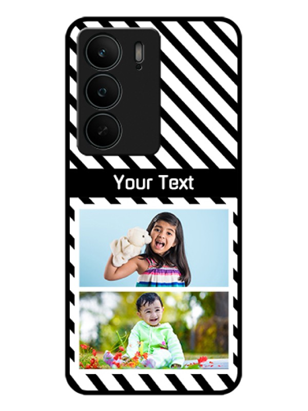 Custom Realme C75 5G Custom Glass Phone Case - Black And White Stripes Design