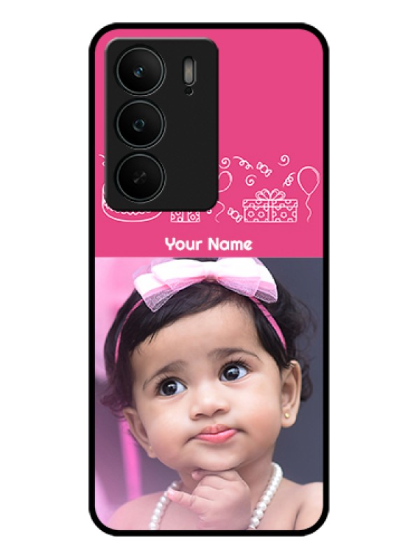 Custom Realme C75 5G Custom Glass Phone Case - With Birthday Line Art Design