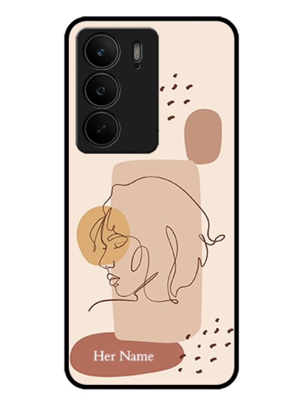 Custom Realme C75 5G Custom Glass Phone Case - Calm Woman Line Art Design