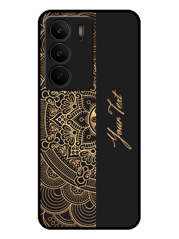 Custom Realme C75 5G Custom Glass Phone Case - Mandala Art With Custom Text Design