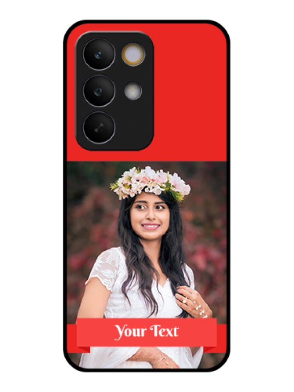 Custom Realme C85 5G Custom Glass Phone Case - Simple Red Color Design