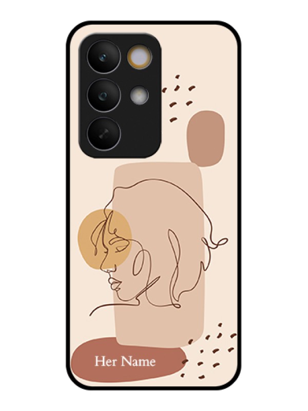 Custom Realme C85 5G Custom Glass Phone Case - Calm Woman Line Art Design