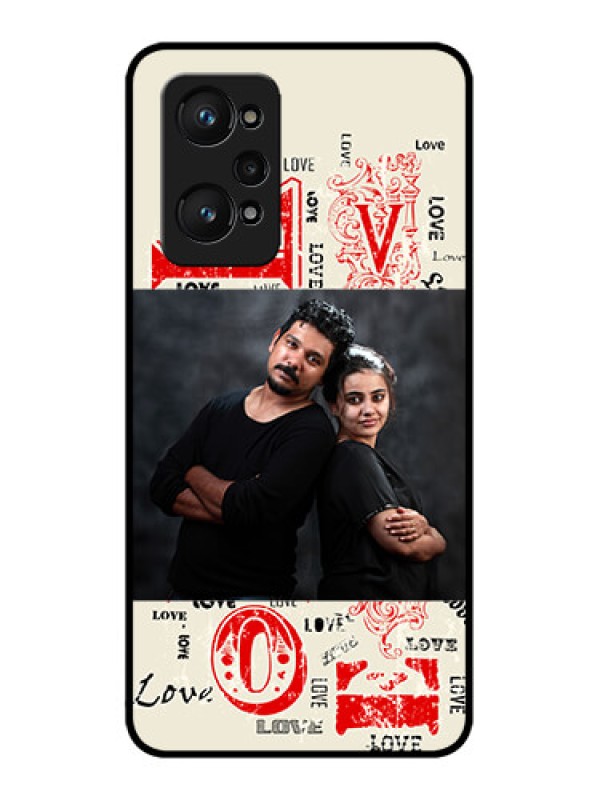 Custom Realme GT 2 Photo Printing on Glass Case - Trendy Love Design Case