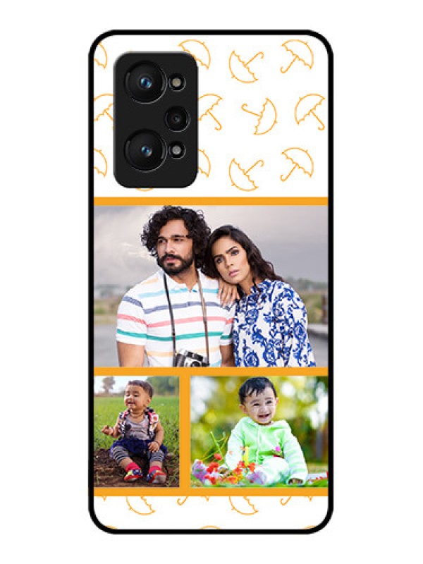Custom Realme GT 2 Custom Glass Mobile Case - Yellow Pattern Design