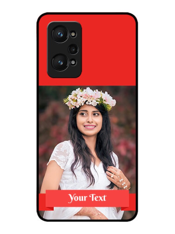 Custom Realme GT 2 Custom Glass Phone Case - Simple Red Color Design