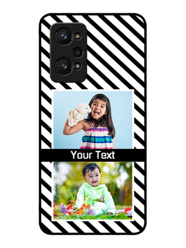 Custom Realme GT 2 Photo Printing on Glass Case - Black And White Stripes Design