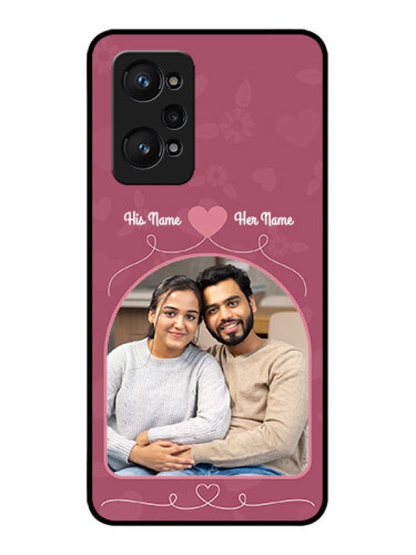 Custom Realme GT 2 Photo Printing on Glass Case - Love Floral Design