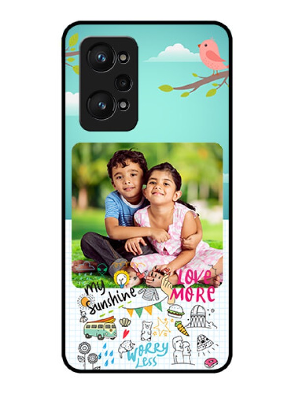 Custom Realme GT 2 Photo Printing on Glass Case - Doodle love Design