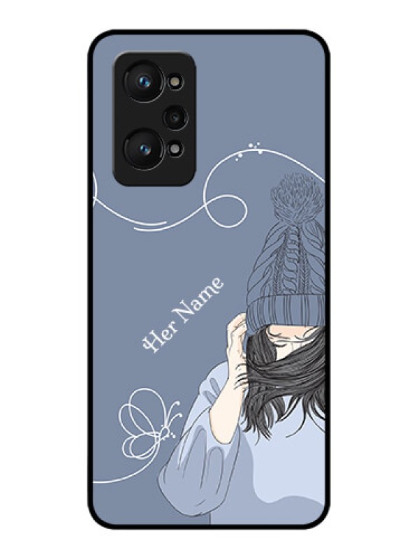 Custom Realme GT 2 Custom Glass Mobile Case - Girl in winter outfit Design