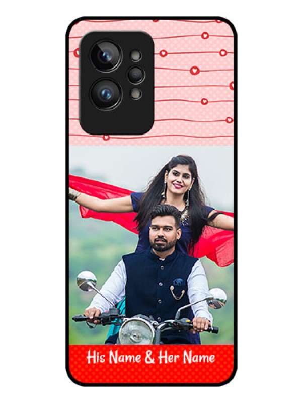 Custom Realme GT 2 Pro Personalized Glass Phone Case - Red Pattern Case Design