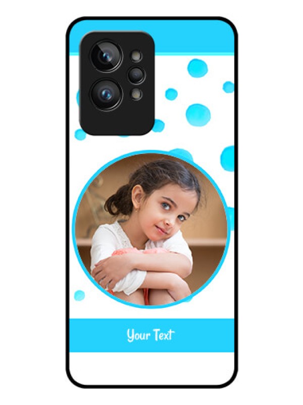 Custom Realme GT 2 Pro Photo Printing on Glass Case - Blue Bubbles Pattern Design
