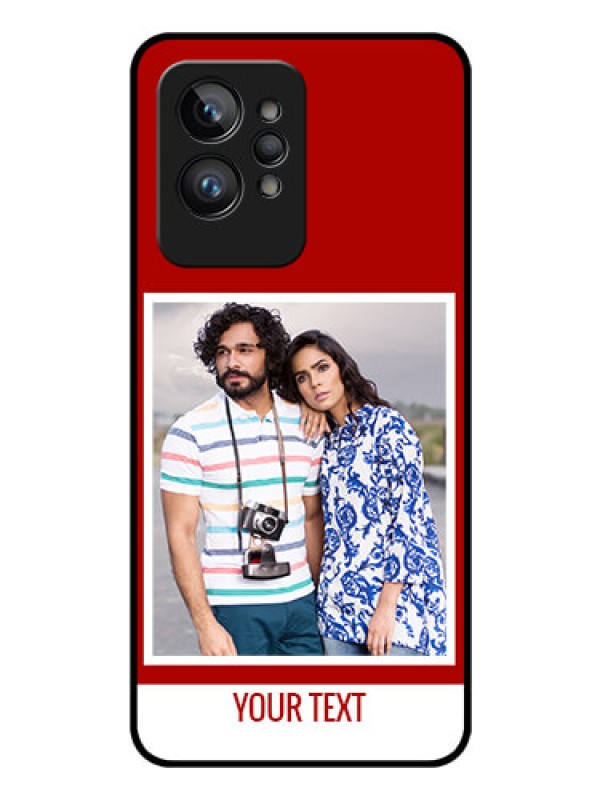 Custom Realme GT 2 Pro Personalized Glass Phone Case - Simple Red Color Design