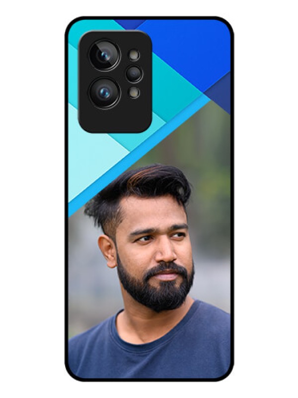 Custom Realme GT 2 Pro Custom Glass Phone Case - Blue Pattern Design