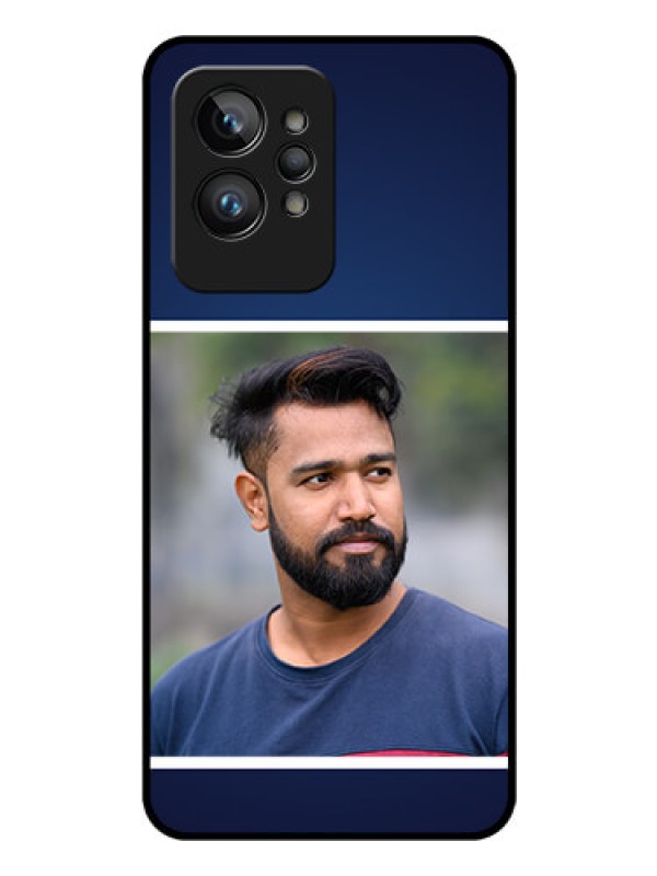 Custom Realme GT 2 Pro Personalized Glass Phone Case - Simple Royal Blue Design
