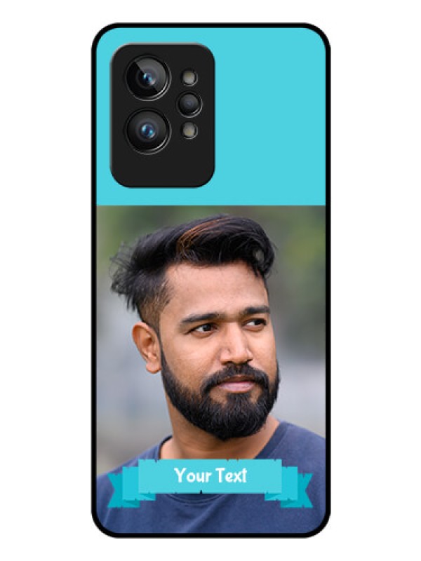 Custom Realme GT 2 Pro Personalized Glass Phone Case - Simple Blue Color Design
