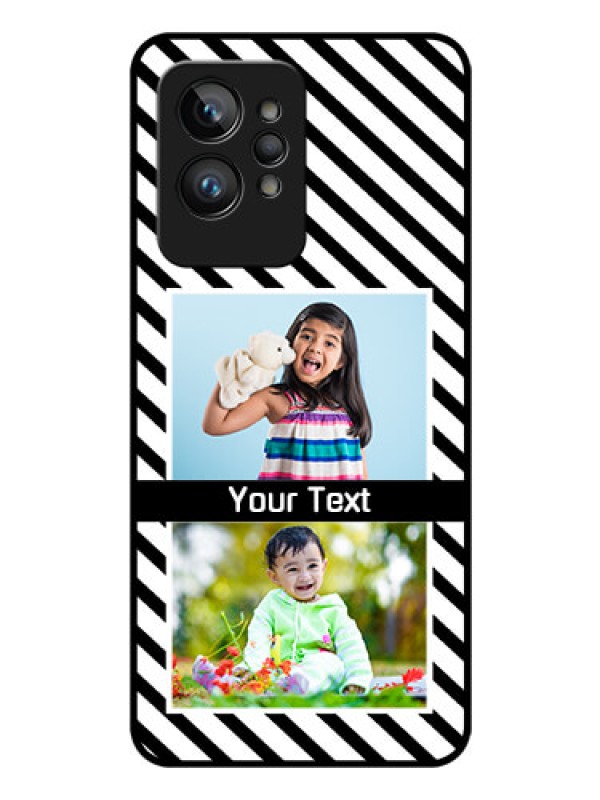 Custom Realme GT 2 Pro Photo Printing on Glass Case - Black And White Stripes Design
