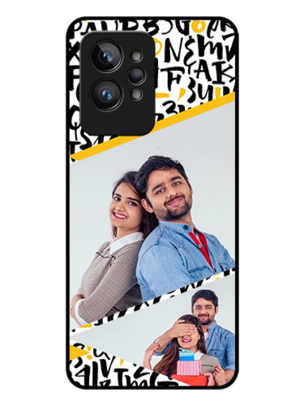 Custom Realme GT 2 Pro Custom Glass Mobile Case - Letters Pattern Design