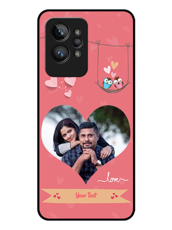 Custom Realme GT 2 Pro Personalized Glass Phone Case - Peach Color Love Design