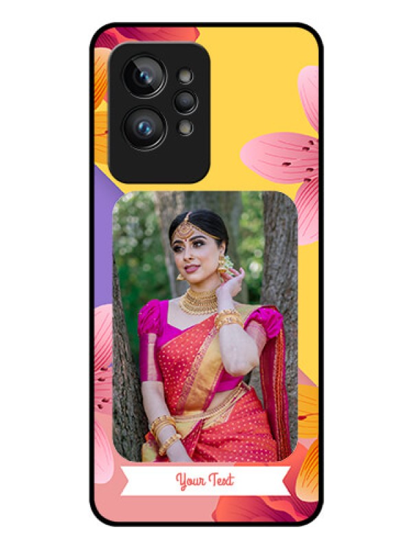 Custom Realme GT 2 Pro Custom Glass Mobile Case - 3 Image With Vintage Floral Design