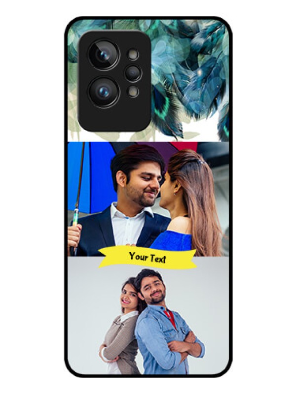 Custom Realme GT 2 Pro Personalized Glass Phone Case - Image with Boho Peacock Feather Design