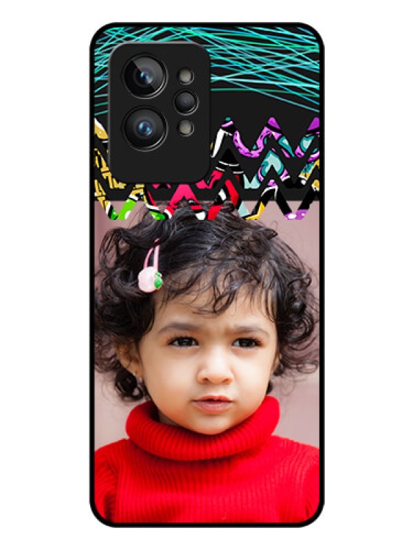 Custom Realme GT 2 Pro Personalized Glass Phone Case - Neon Abstract Design