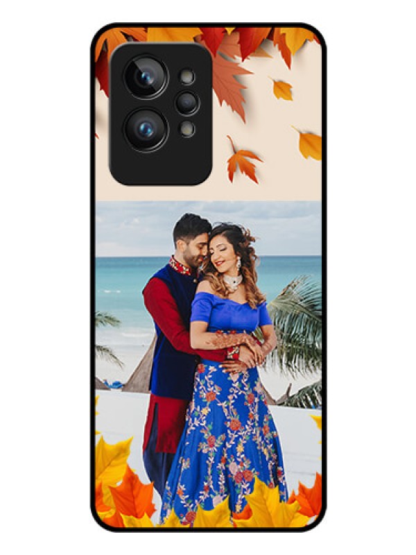 Custom Realme GT 2 Pro Photo Printing on Glass Case - Autumn Maple Leaves Design