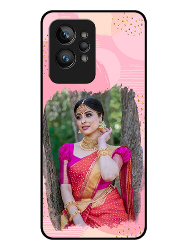 Custom Realme GT 2 Pro Personalized Glass Phone Case - Gold Glitter Splash Design
