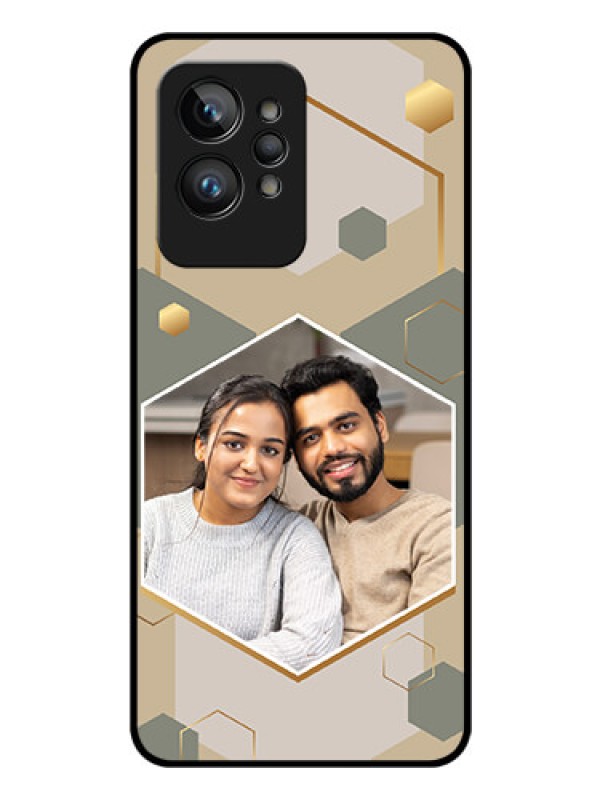 Custom Realme Gt 2 Pro 5G Photo Printing on Glass Case - Stylish Hexagon Pattern Design