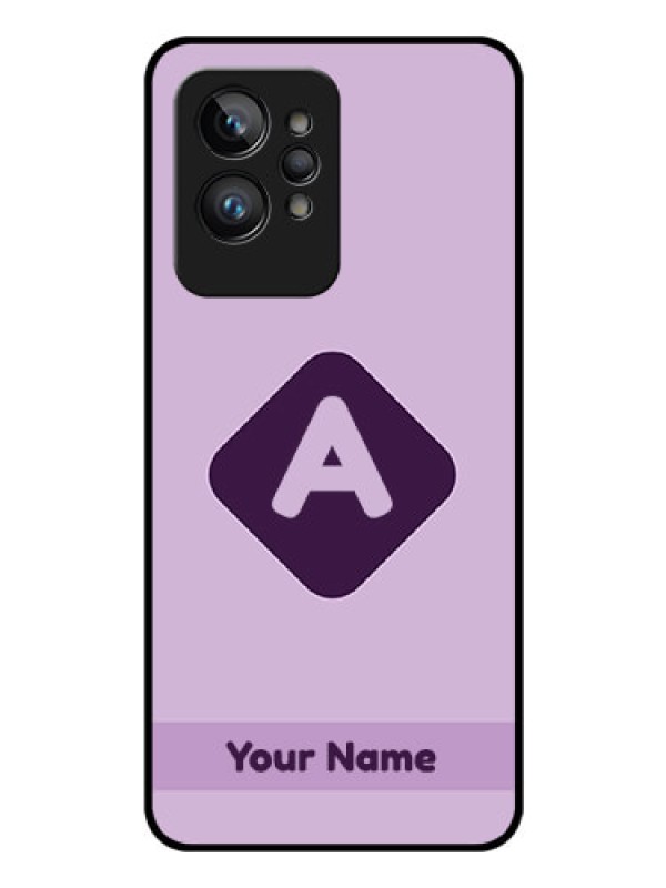 Custom Realme Gt 2 Pro 5G Custom Glass Mobile Case - Custom Letter in curved badge Design
